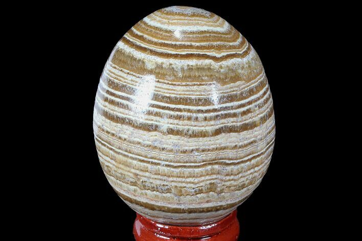 Polished, Banded Aragonite Egg - Morocco #98419